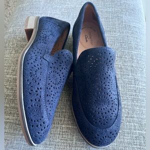 Clarks suede loafers